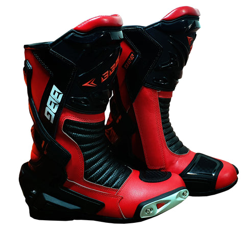 BBG Calf Boots (Black Red) - Moto Central