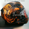 SMK Twister Skull Matt Black-Fluorescent Orange (MA270), Full Face Helmets, SMK, Moto Central