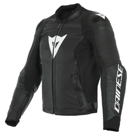 Dainese Sport Pro Leather Jacket Perforated (Black White)