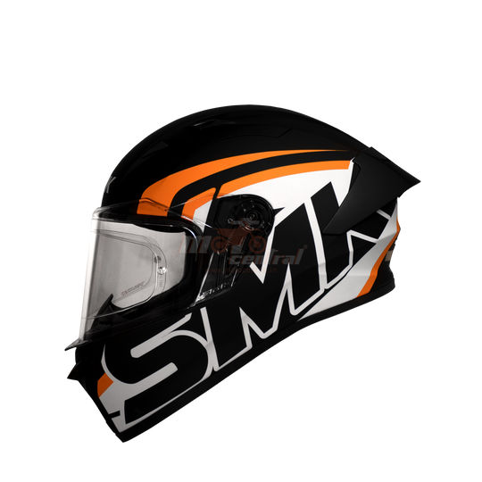 SMK Stellar Sports Stage Gloss Black White Orange (GL217) Helmet
