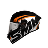 SMK Stellar Sports Stage Gloss Black White Orange (GL217) Helmet