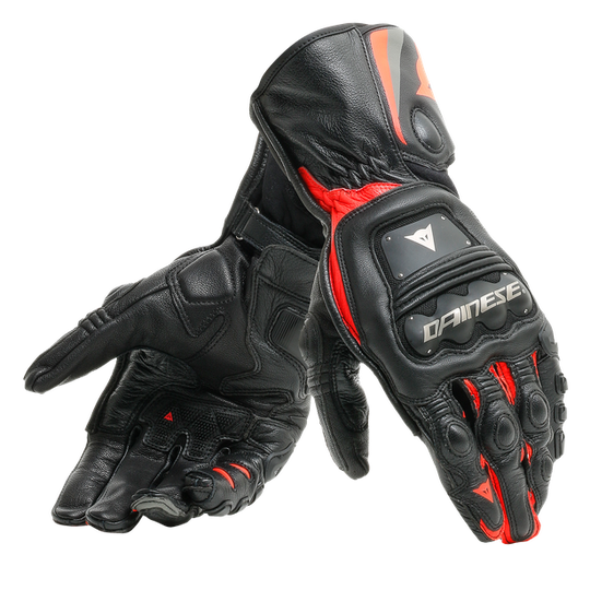 Dainese Steel Pro Gloves Black Fluro Red