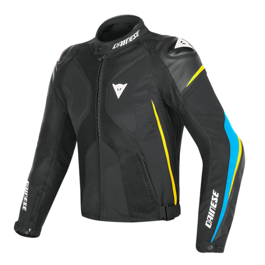 Dainese Super Rider D-Dry Jacket Black Fire Blue Fluro Yellow