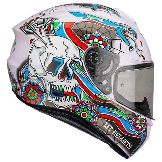 MT Targo Dagger Gloss White Blue Red Helmet