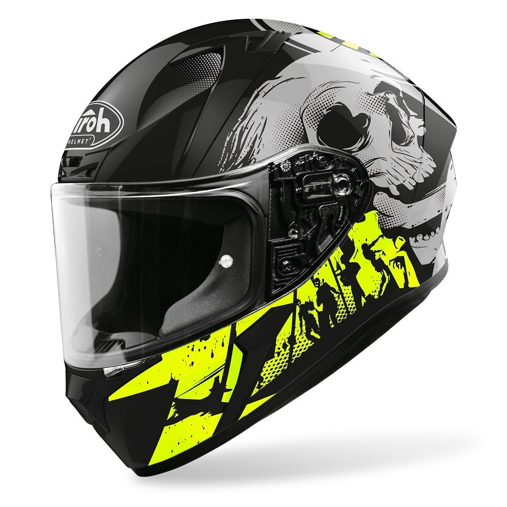Airoh Valor Akuna Gloss Black Yellow Helmet– Moto Central
