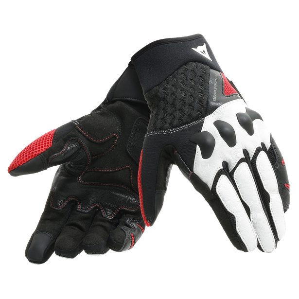 Dainese X-Moto Gloves Black White Lava Red