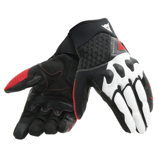 Dainese X-Moto Gloves Black White Lava Red