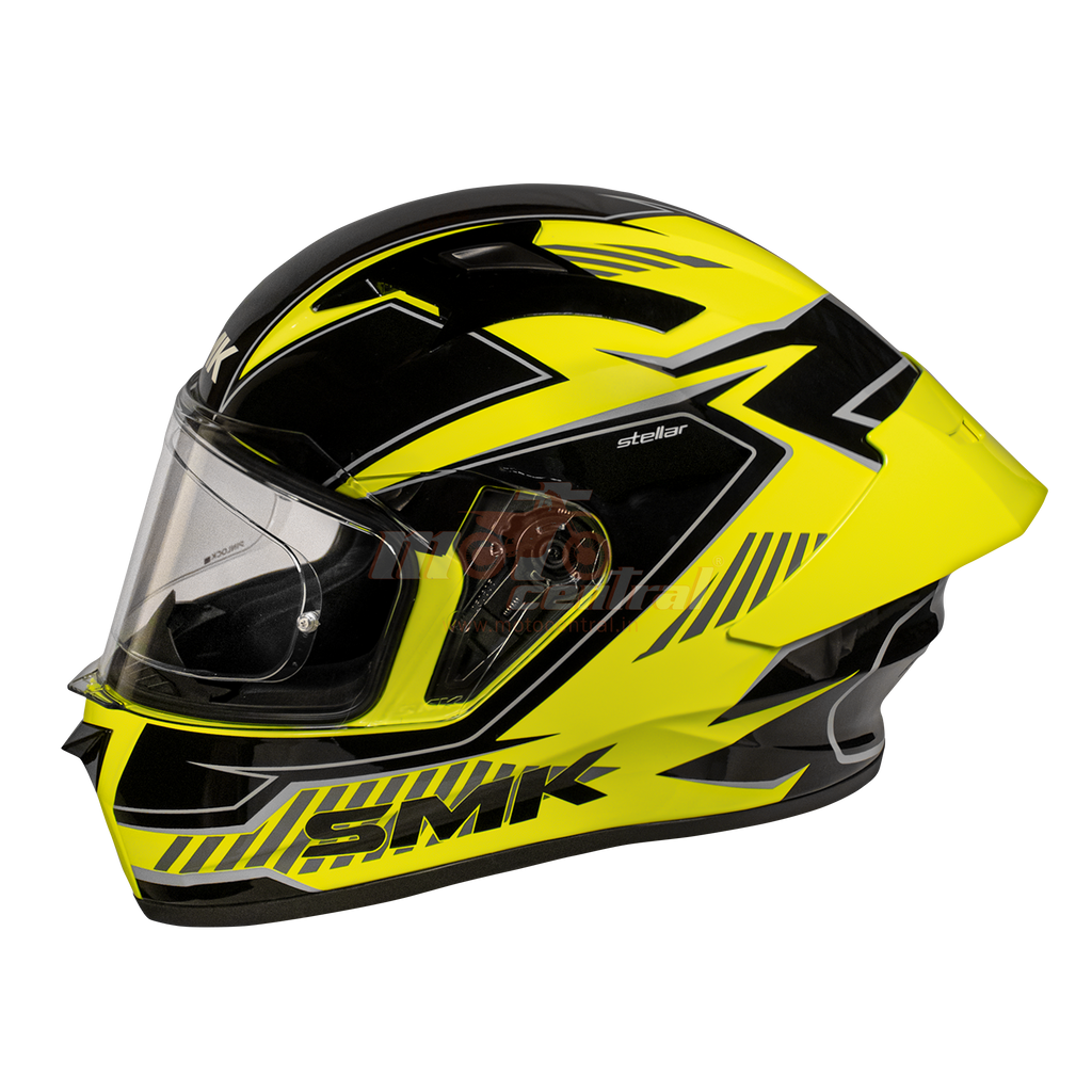 SMK Stellar Sports Adox Gloss Yellow Black Grey (GL426) Helmet