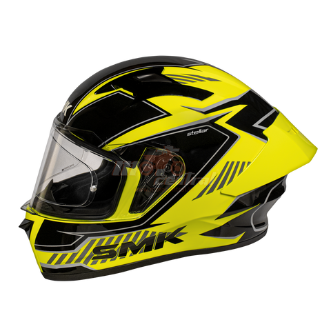 SMK Stellar Sports Adox Matt Yellow Black Grey (MA426) Helmet