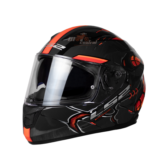 LS2 FF320 Stream Evo Zuko Black Hi Viz Orange Gloss Helmet